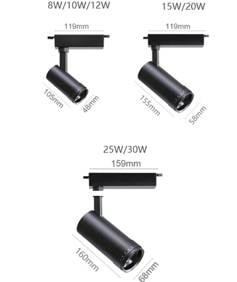 COB LED Focus Light Track Light avec boîtier en aluminium intégré et lentille anti-éblouissement