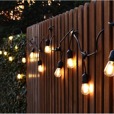 100M étanche à l'eau à l'extérieur pendante lampe à cordes avec 200pcs détenteurs pas d'ampoule CCT 2700K