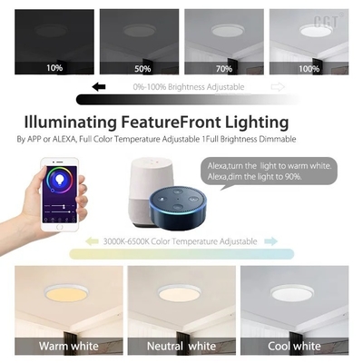 Service de solutions d'éclairage 30w Slim Tuya WiFi Smart LED Ceiling Light Pas besoin de bricolage