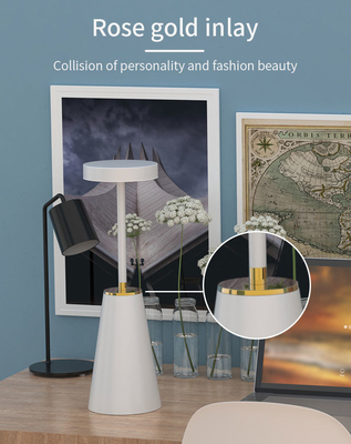 Lampe de table intelligente à charge tactile ABS métallique avec atténuation et éclairage atmosphérique