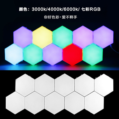 Lampe à capteur créative à LED modulaire avec conception et contrôle quantique hexagonal