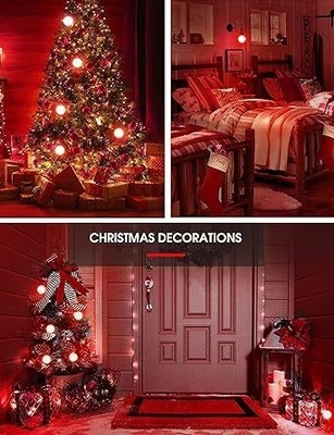 LED G45 Globe lumières de Noël 1W Nuit de couleur Mini Edison E26 15W Équivalent ampoule rouge