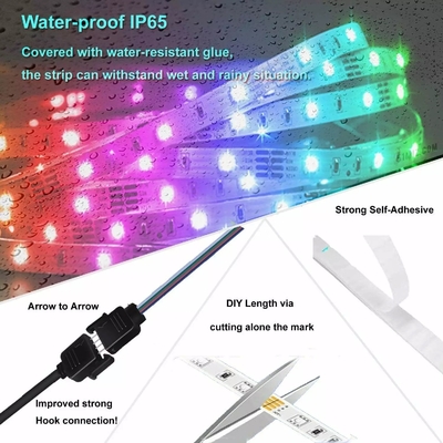 5m 10m 15m Intérieur et extérieur Bluetooth/WiFi télécommande Smart Strip Lights