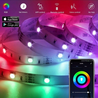 5m 10m 15m Intérieur et extérieur Bluetooth/WiFi télécommande Smart Strip Lights