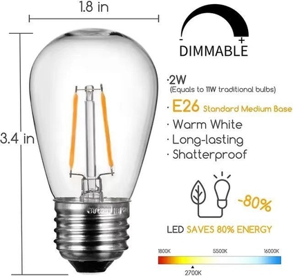Créez une atmosphère romantique avec G45 T45 ST45 E27 Base Amber Light String 50M Longueur