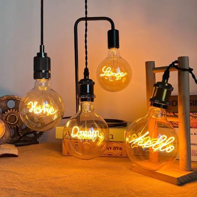 Verre Amber clair 4W G80/95 série Dimmable LED décoratif ampoule Edison avec CRI Ra 80-90