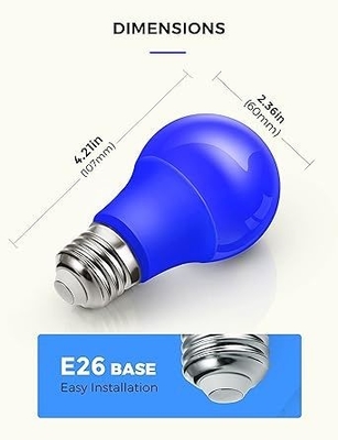 Bulbe LED bleue A19 9W E26 non obscurcissant pour l'éclairage de Noël extérieur et la conception de circuits