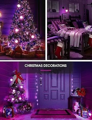 15000 Heures de travail Durée de vie ampoule LED violette A19 9W pour la décoration de la maison et des fêtes