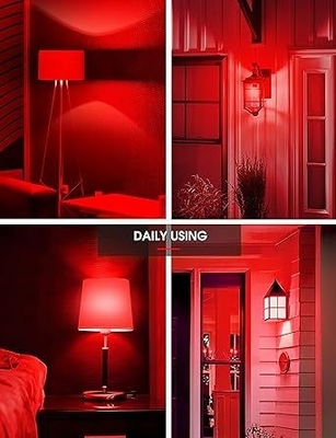 E26 Bulbe LED rouge A19 9W pour la Saint-Valentin Décoration de l'année de Thanksgiving sur le porche intérieur