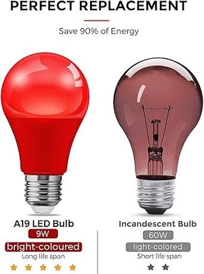 E26 Bulbe LED rouge A19 9W pour la Saint-Valentin Décoration de l'année de Thanksgiving sur le porche intérieur