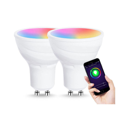 Application contrôlée Gu10 Bulbe projecteur intelligent avec une efficacité lumineuse de 85lm/w