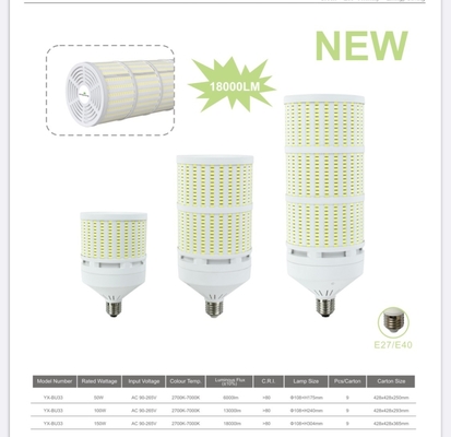 E27 E14 B22 E39 E40 Lampe d'entrepôt 100lm/w ampoule à maïs LED à haut rendement lumineux