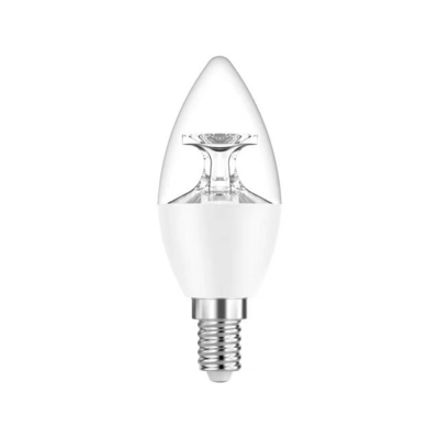 Service de solutions d'éclairage E14 base 3000K lumière chaude couverture transparente c37 LED ampoule à bougie