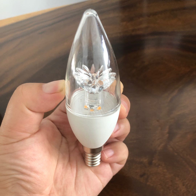 Service de solutions d'éclairage E14 base 3000K lumière chaude couverture transparente c37 LED ampoule à bougie