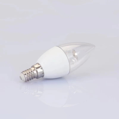 Service de solutions d'éclairage E14 base 3000K lumière chaude couverture transparente c37 LED ampoule à bougie