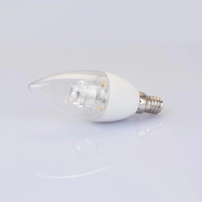 Service de solutions d'éclairage E14 base 3000K lumière chaude couverture transparente c37 LED ampoule à bougie