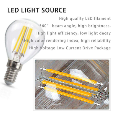 ETL C35 E11 Globe LED Filament Bulb 4W 120C Dimmable pour l'éclairage et la conception des circuits