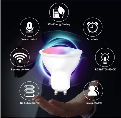 L'éclairage à LED à faible luminosité GU10/MR16 Smart Wifi à commande vocale 30000 heures de travail
