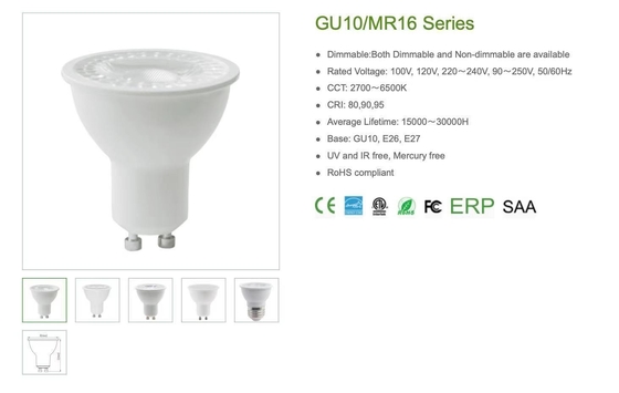 L'éclairage de support est de 9W 7W 5W 4W Dimmable et non Dimmable GU10/MR16 G5.3