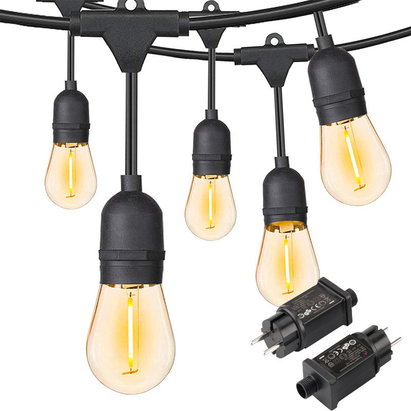 100M étanche à l'eau à l'extérieur pendante lampe à cordes avec 200pcs détenteurs pas d'ampoule CCT 2700K