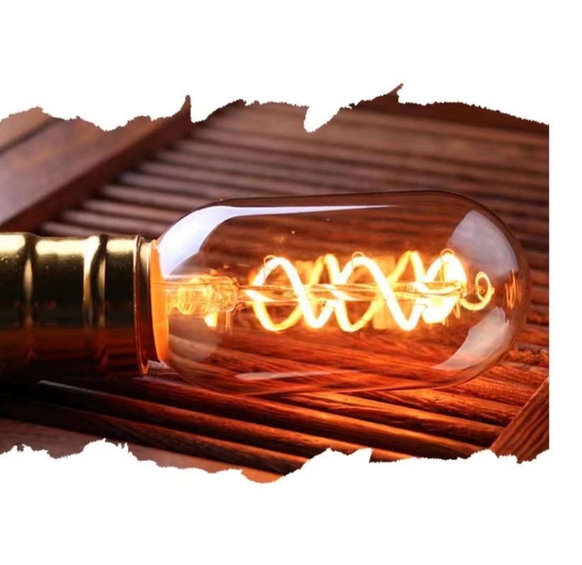 T45 ampoule à filaments spiraux Vintage lampe LED souple et flexible avec 50000 heures de durée de vie