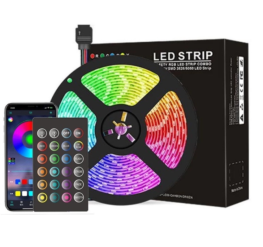 5m 10m 15m Intérieur et extérieur Bluetooth/WiFi télécommande Smart Strip Lights