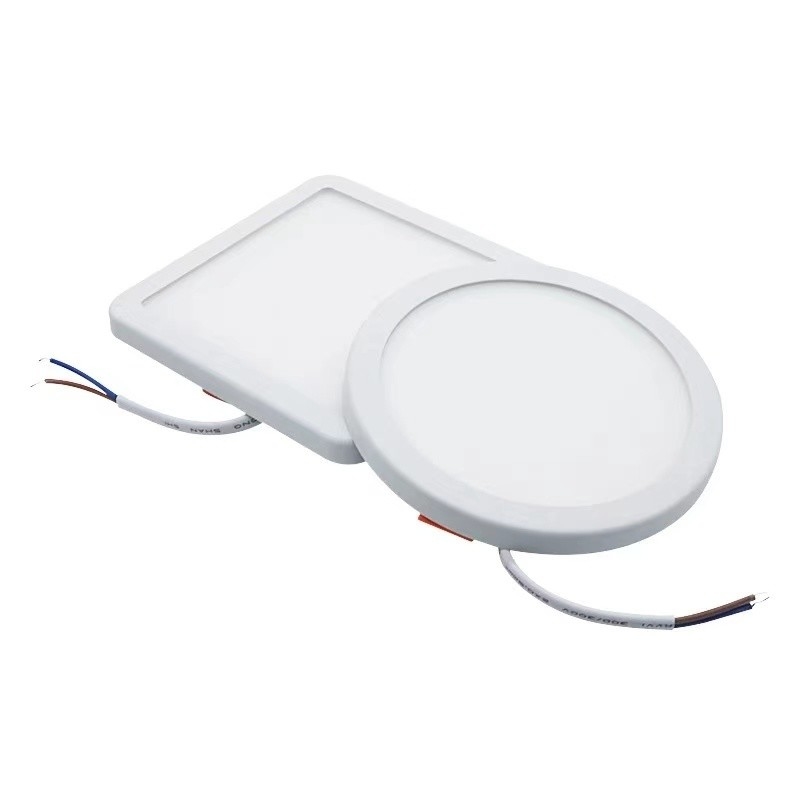 Éclairage de panneau LED à haut rendement lumineux 3W-24W pour montage en retrait/surface en blanc