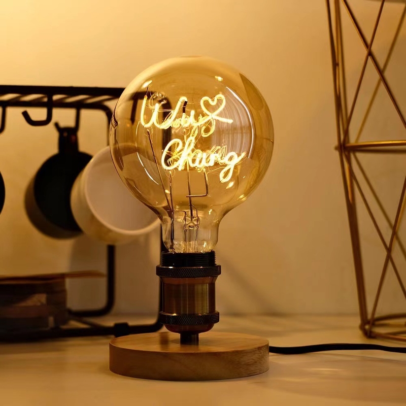 Hôtel LED ampoule à filament 4W G125 série Dimmable Glass Clair Amber Base Edison ampoule