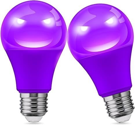 15000 Heures de travail Durée de vie ampoule LED violette A19 9W pour la décoration de la maison et des fêtes